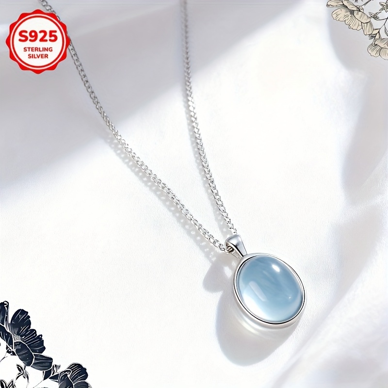 Unisex 925 Silver Box Chain with Blingbling Zirconia Pendant Necklace